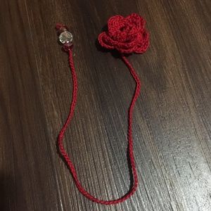 Crochet Small Rose Cotton Bookmark-Handmade